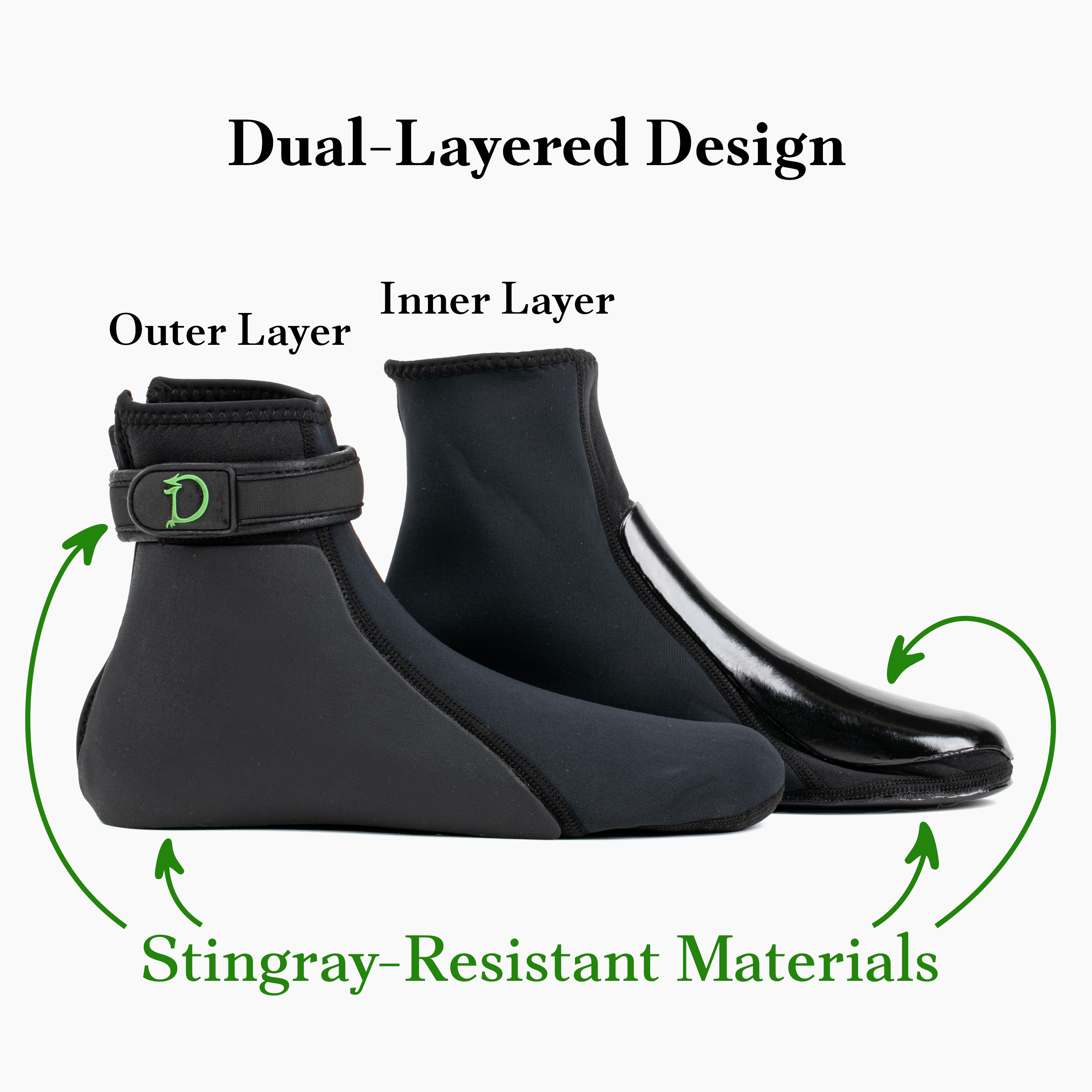 Dual Layer design of stingray resistant bootie