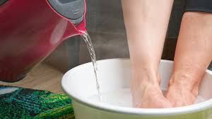feet in hot bath